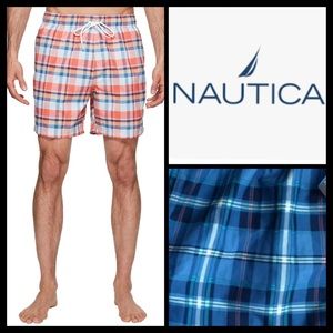 NWT Nautica Men’s Plaid Swim Trunks